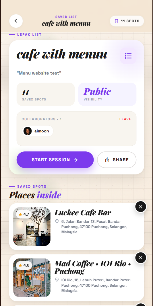 LepakSpot screen preview